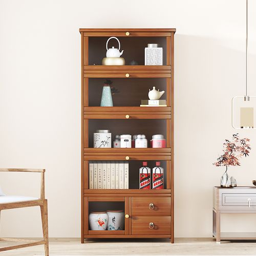 茶叶柜置物柜实木茶具客厅茶室多层茶杯收纳多宝格