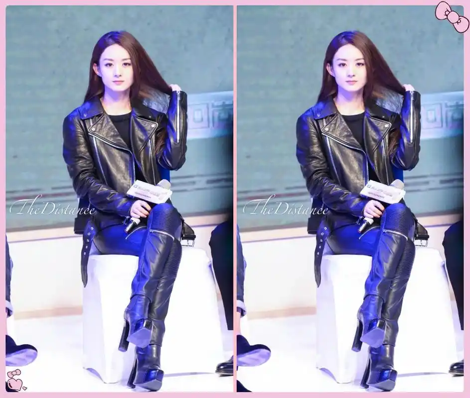 赵丽颖和韩国女星韩彩英撞衫网友公主脸和整容脸一目了然