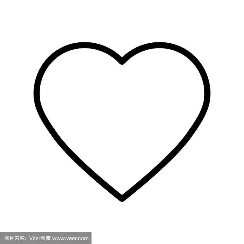 心形线条样式图标可编辑轮廓