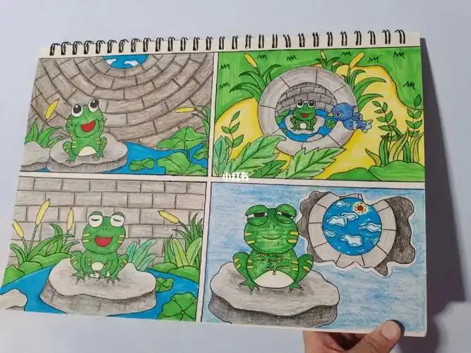 坐井观天  主题画#坐井观天 #坐井观天连环画  #二年级语文