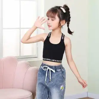 彩选女童内衣吊带背心适合5-15岁小女孩穿的抹胸发育期中大童棉质儿童