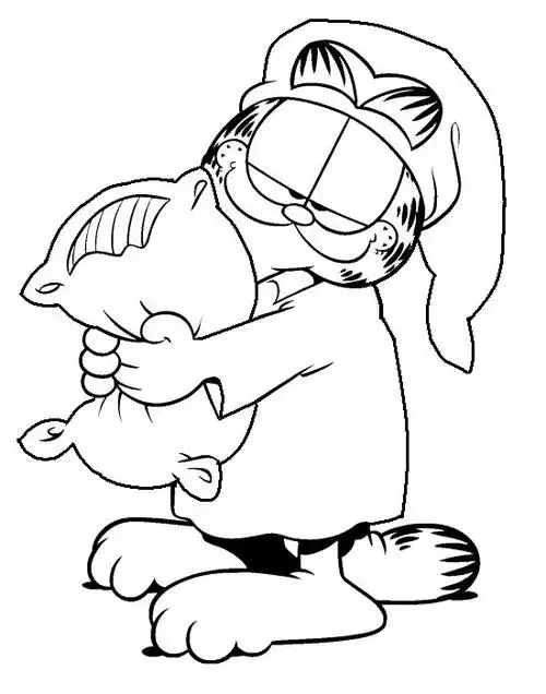 加菲猫填色图 线稿素材