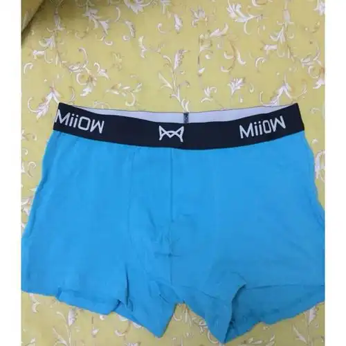 > 猫人男士内裤纯棉质平角青年u凸四角裤头运动三条装男式男平角裤