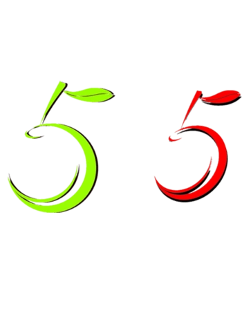 矢量数字五艺术字