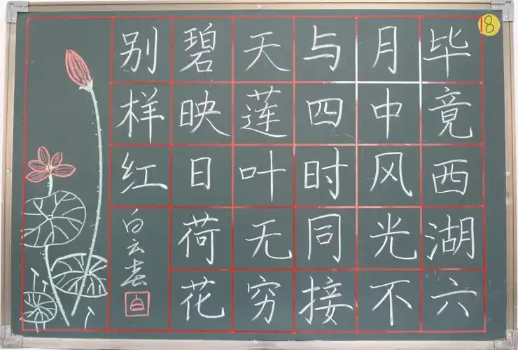 海区三小第十七周教师粉笔字作品