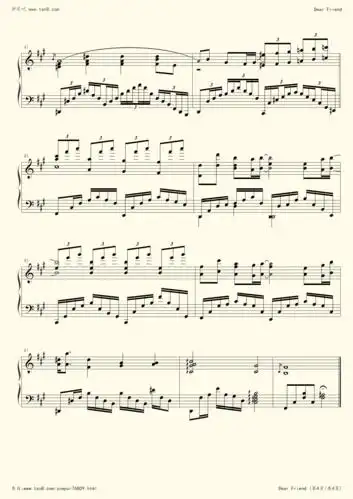 钢琴谱:dear friend 演奏版