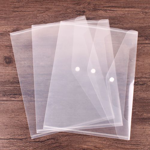 10个装透明塑料按扣文件袋自带名片夹标签款学生分科试卷资料袋 10个