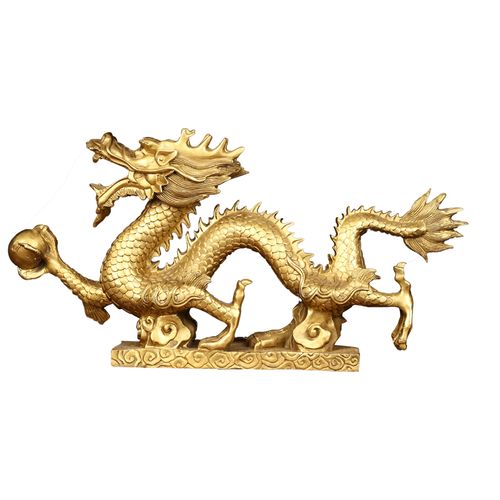 铜龙摆件纯铜黄铜金龙青龙汉龙龙形生肖龙家居摆件