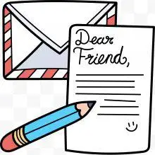 卡通手绘信封写信矢量图案
