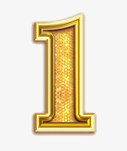 金色立体数字1设计