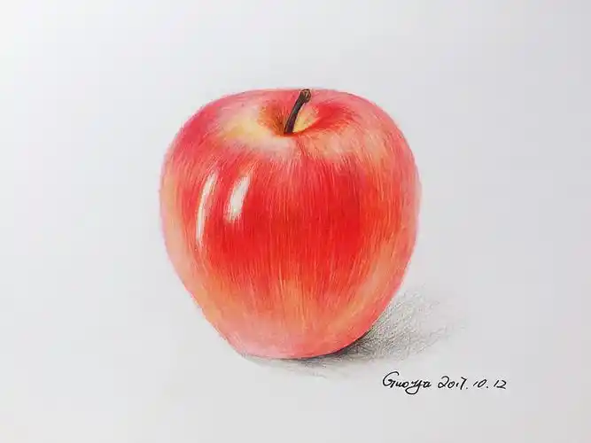 红苹果彩铅手绘