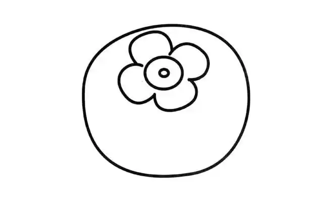 柿子简笔画水果 柿子水果简笔画步骤图片大全,简笔画图片