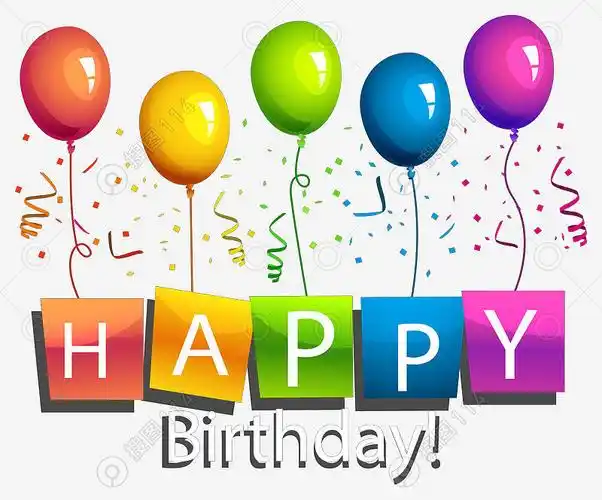 彩色气球happybirthday生日快乐艺术字体