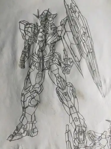 本人课余时间的高达绘画本