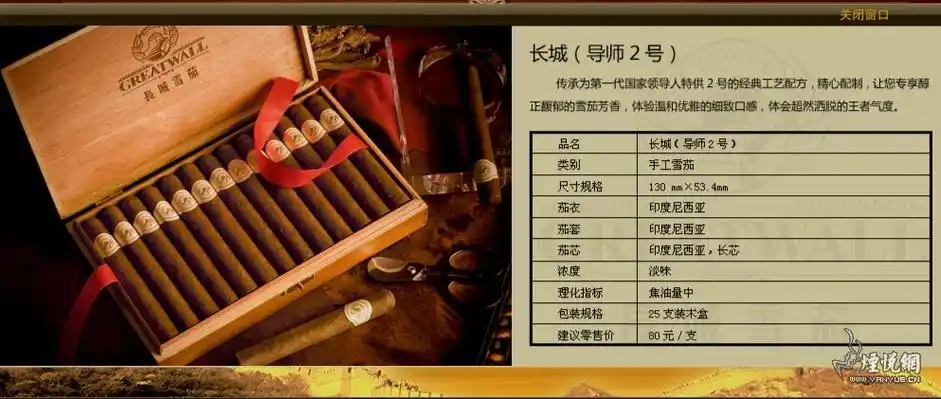 【川渝中烟工业公司】"长城雪茄","狮牌雪茄"品牌及价格一览