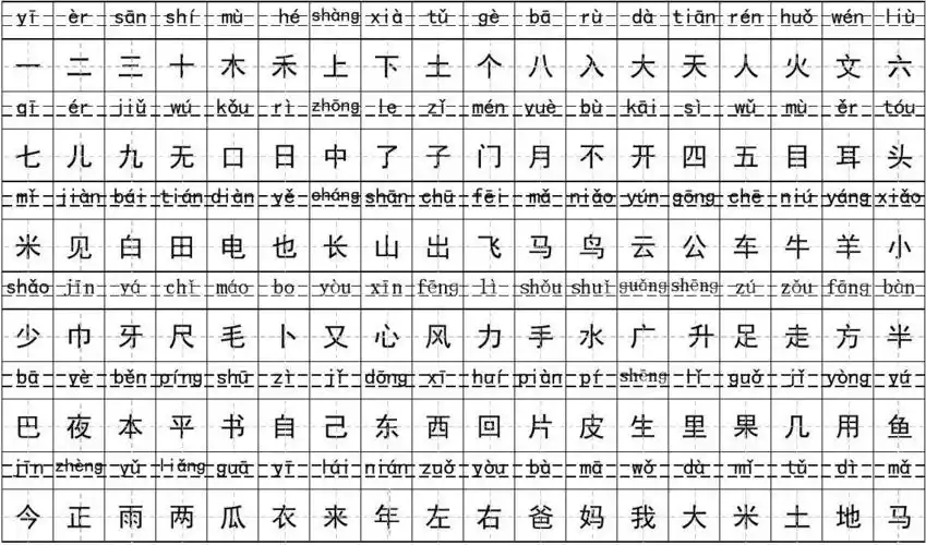 一年级生字表带拼音_文档下载