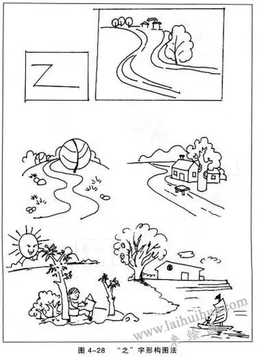 三角形构图简笔画 三角形构图简笔画风景