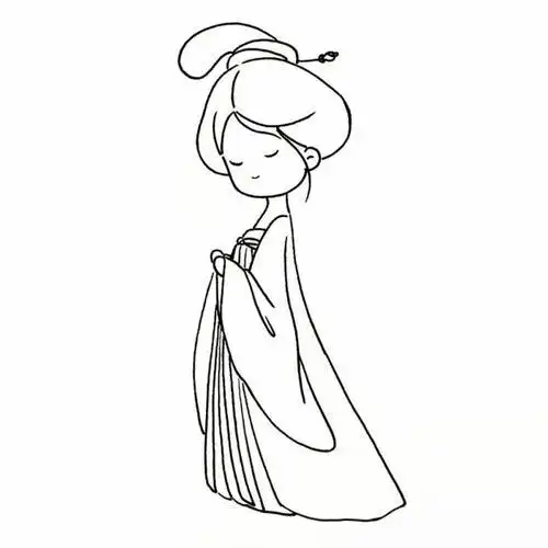 简笔画古装美女