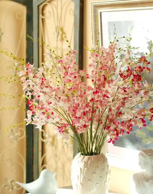 北欧石斛兰仿真花束客厅装饰盆栽摆件非干花假花艺 不含瓶