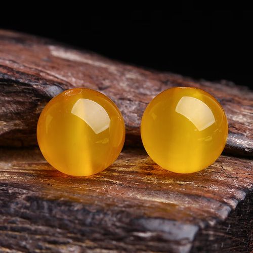 黄玛瑙散珠 diy手串饰品配件黄色圆珠隔珠佛珠手串珠饰 精选12mm一颗