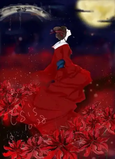 彼岸花古风手绘