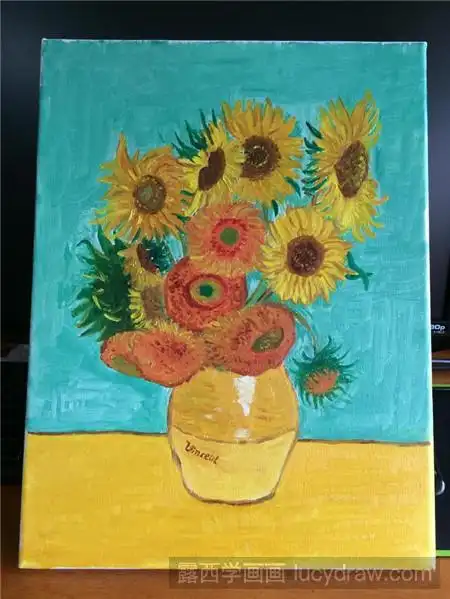 梵高的向日葵临摹画法