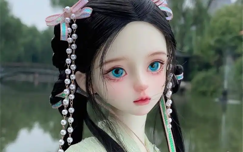 bjd娃娃假发国风少女发型教程!