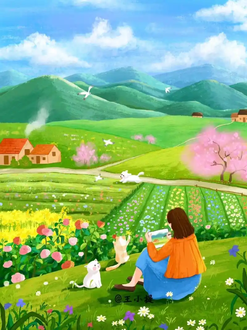 插画欣赏 越长大越向往的田园生活