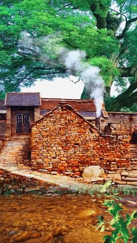 待我了无牵挂从此归隐天涯深山草屋为家了却人世浮华摄影风景世外桃源