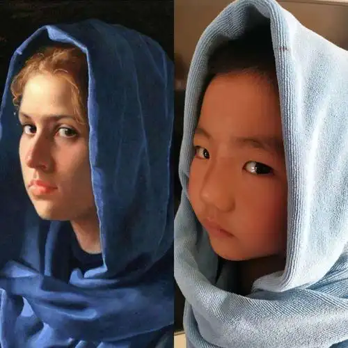 成安第四幼儿园太阳一班开展"向经典致敬,世界名画模仿秀"活动