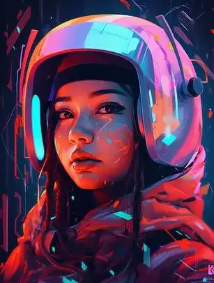 未来科技风赛博朋克女孩