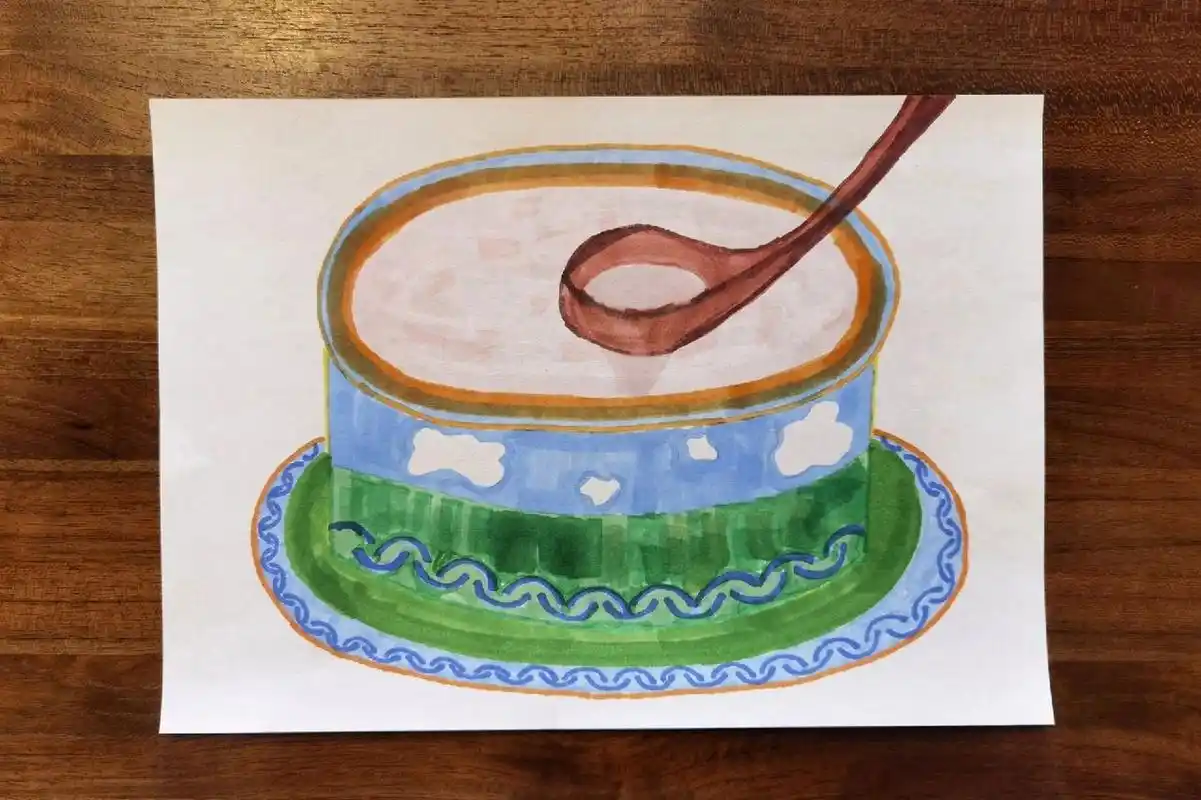 蒙古族美食～手绘～马克笔绘画 画的时候很惆怅,画完还是很欢喜的