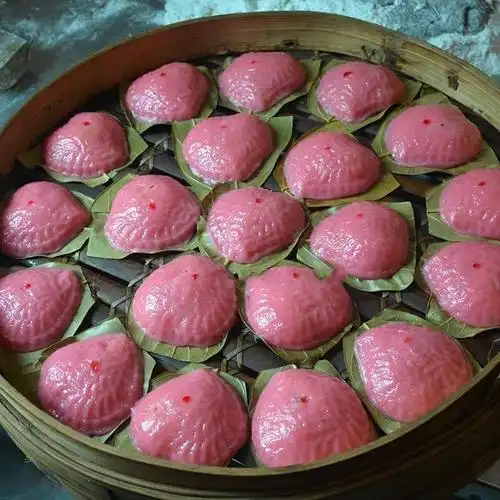 寿桃籺田艾籺茂名电白高州特产籺茂名籺真空包装农家白籺咸馅5个红籺
