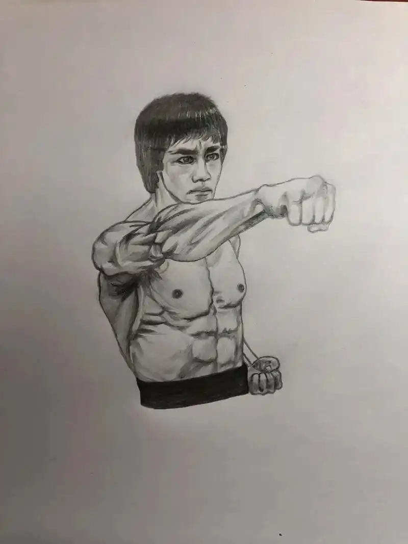 李小龙 #素描 #肌肉#李小龙逝世50周年  致敬 偶像李 - 抖音