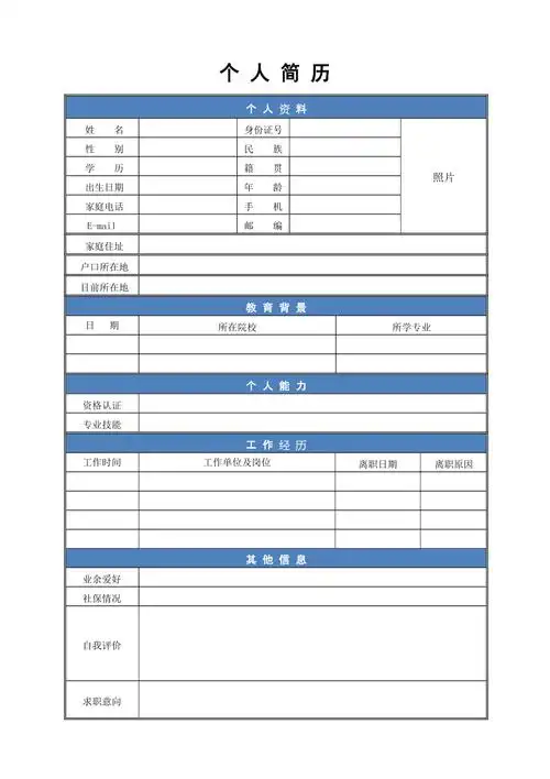 个人求职简历(表格式)实用范文模板_第1页