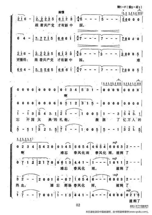 在灿烂阳光下 曹丁改编版 合唱谱