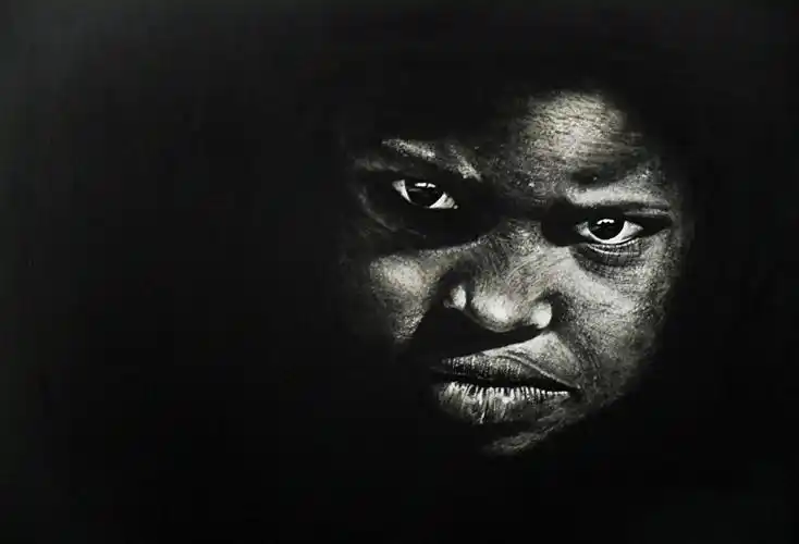 脸,凝视,黑人,黑白,儿童壁纸,照片,下载