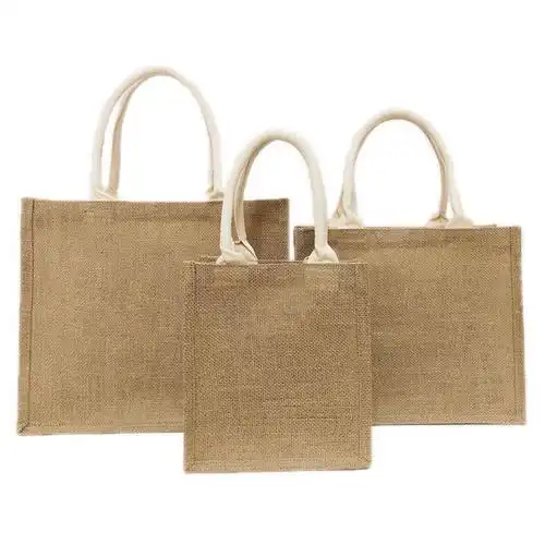 muji无印良品麻袋黄麻简易收叠购物袋a6编织亚麻清新环保袋手提袋a6