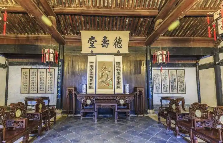 庄重典雅古代大户人家的客厅