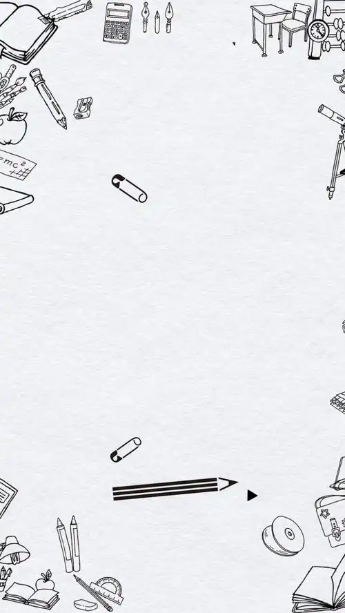 灰色手绘校园海报h5背景psd分层素材