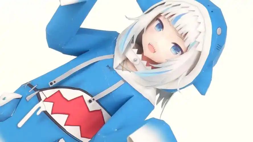 正比人形动漫纸模宅漫社纸工坊3d手工纸模型鲨鱼女孩噶呜古拉