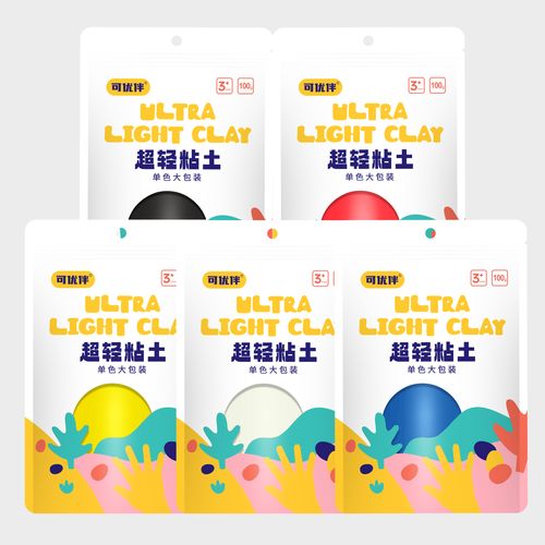 100克大包超轻粘土彩泥橡皮泥不粘手定制袋装白色粘土大袋手工diy