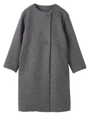 女装 毛呢大衣 无印良品(muji) 无印良品 muji 女式 法国羊毛混 无领