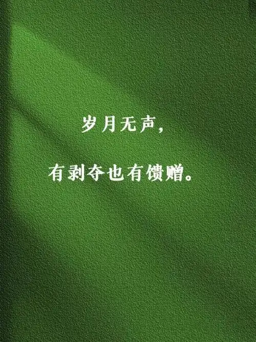 岁月无声,有剥夺也馈赠