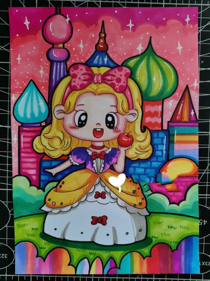 纸:丽丽定制白卡纸 勾线笔:雄狮勾线笔 马克笔:多乐绘马克笔 #儿童画