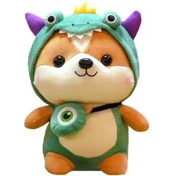 zak! 毛绒玩具卡通松鼠年会活动新年礼物抱枕靠垫布娃娃假扮恐龙25cm