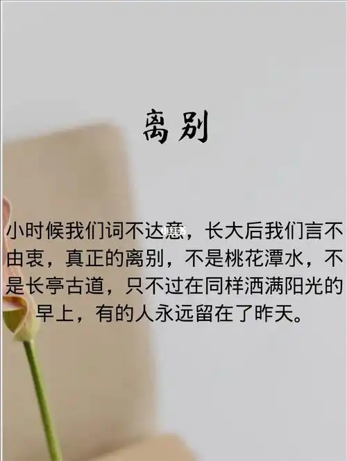 78小时候我们词不达意,长大后我们言不由衷,真正的离别,不是桃花潭