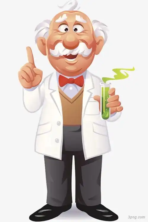 科学家插画png素材透明免抠图片动植人物