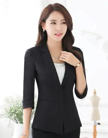 白领女装小西服女士棉麻西装外套收腰气质短款纯色职业一粒扣韩国