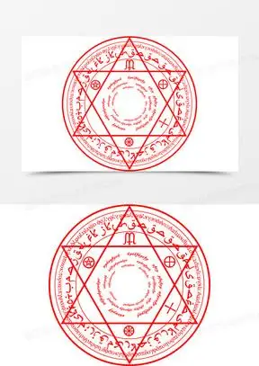红色仪式魔法阵图六芒星